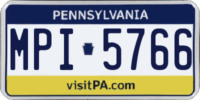 PA license plate MPI5766