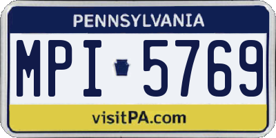 PA license plate MPI5769