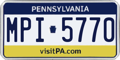 PA license plate MPI5770