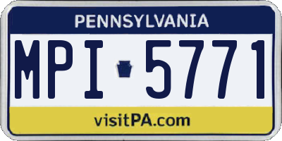 PA license plate MPI5771