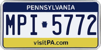 PA license plate MPI5772