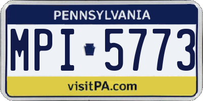 PA license plate MPI5773