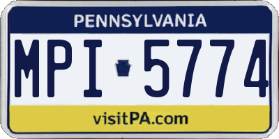 PA license plate MPI5774