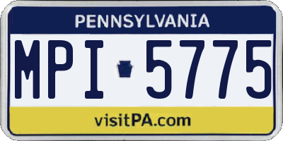 PA license plate MPI5775