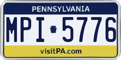 PA license plate MPI5776