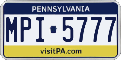 PA license plate MPI5777