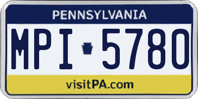 PA license plate MPI5780
