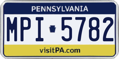 PA license plate MPI5782