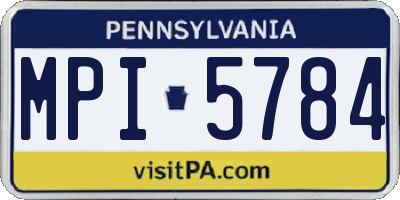 PA license plate MPI5784