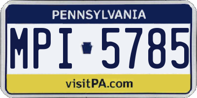 PA license plate MPI5785