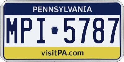 PA license plate MPI5787