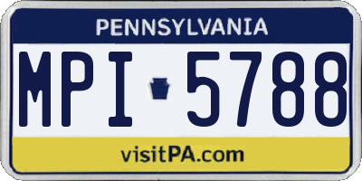 PA license plate MPI5788