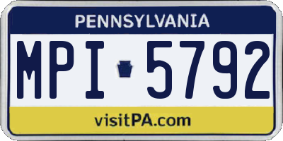 PA license plate MPI5792