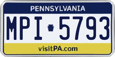 PA license plate MPI5793