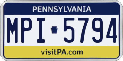 PA license plate MPI5794