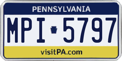 PA license plate MPI5797