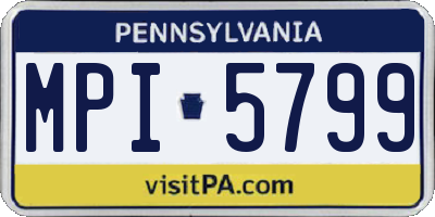 PA license plate MPI5799
