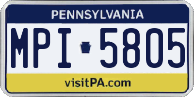PA license plate MPI5805
