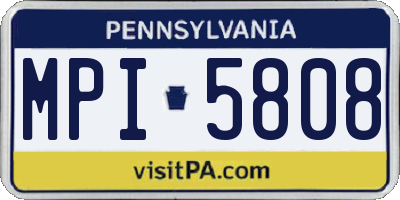 PA license plate MPI5808