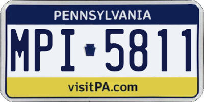 PA license plate MPI5811