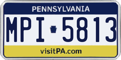 PA license plate MPI5813