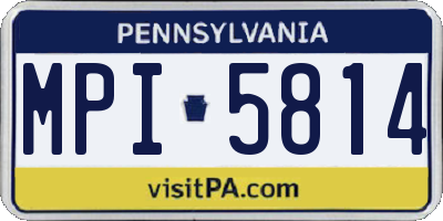 PA license plate MPI5814