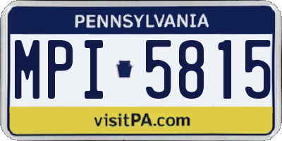 PA license plate MPI5815