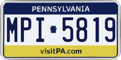 PA license plate MPI5819