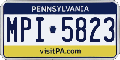 PA license plate MPI5823