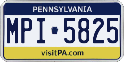 PA license plate MPI5825