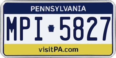 PA license plate MPI5827
