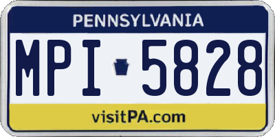 PA license plate MPI5828