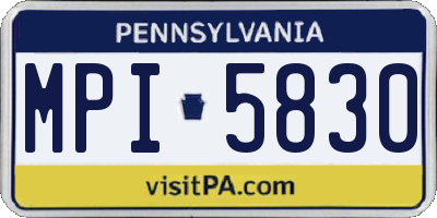PA license plate MPI5830