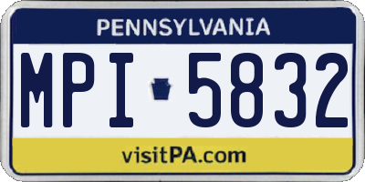 PA license plate MPI5832