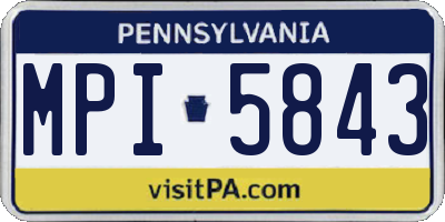 PA license plate MPI5843