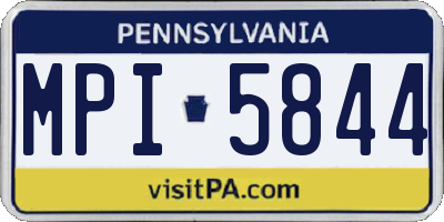PA license plate MPI5844