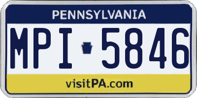 PA license plate MPI5846