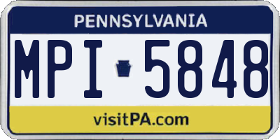 PA license plate MPI5848