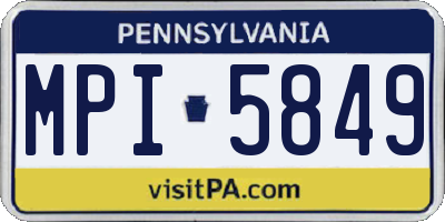 PA license plate MPI5849