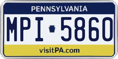 PA license plate MPI5860