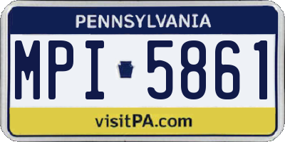 PA license plate MPI5861