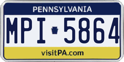 PA license plate MPI5864
