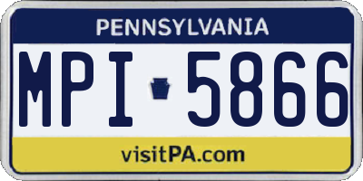 PA license plate MPI5866