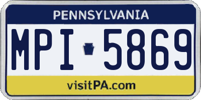 PA license plate MPI5869