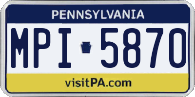 PA license plate MPI5870