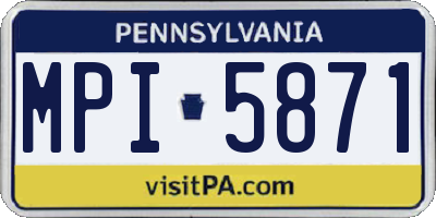 PA license plate MPI5871