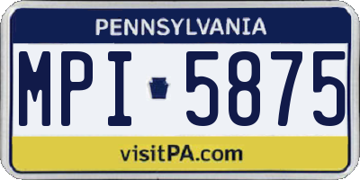 PA license plate MPI5875