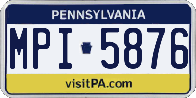 PA license plate MPI5876