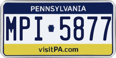 PA license plate MPI5877