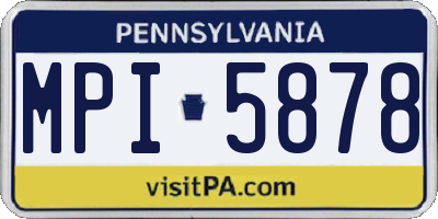 PA license plate MPI5878